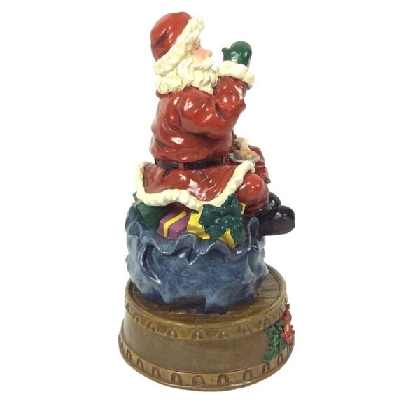 Here Comes Santa Claus Musical Figurine 1940 Design Milk Cookies Toy Bag - Picture 4 of 5